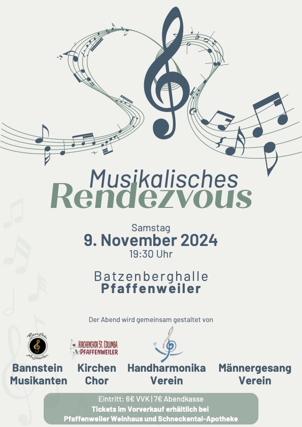 Plakat des Jubiläumskonzerts der Bannsteinmusikanten