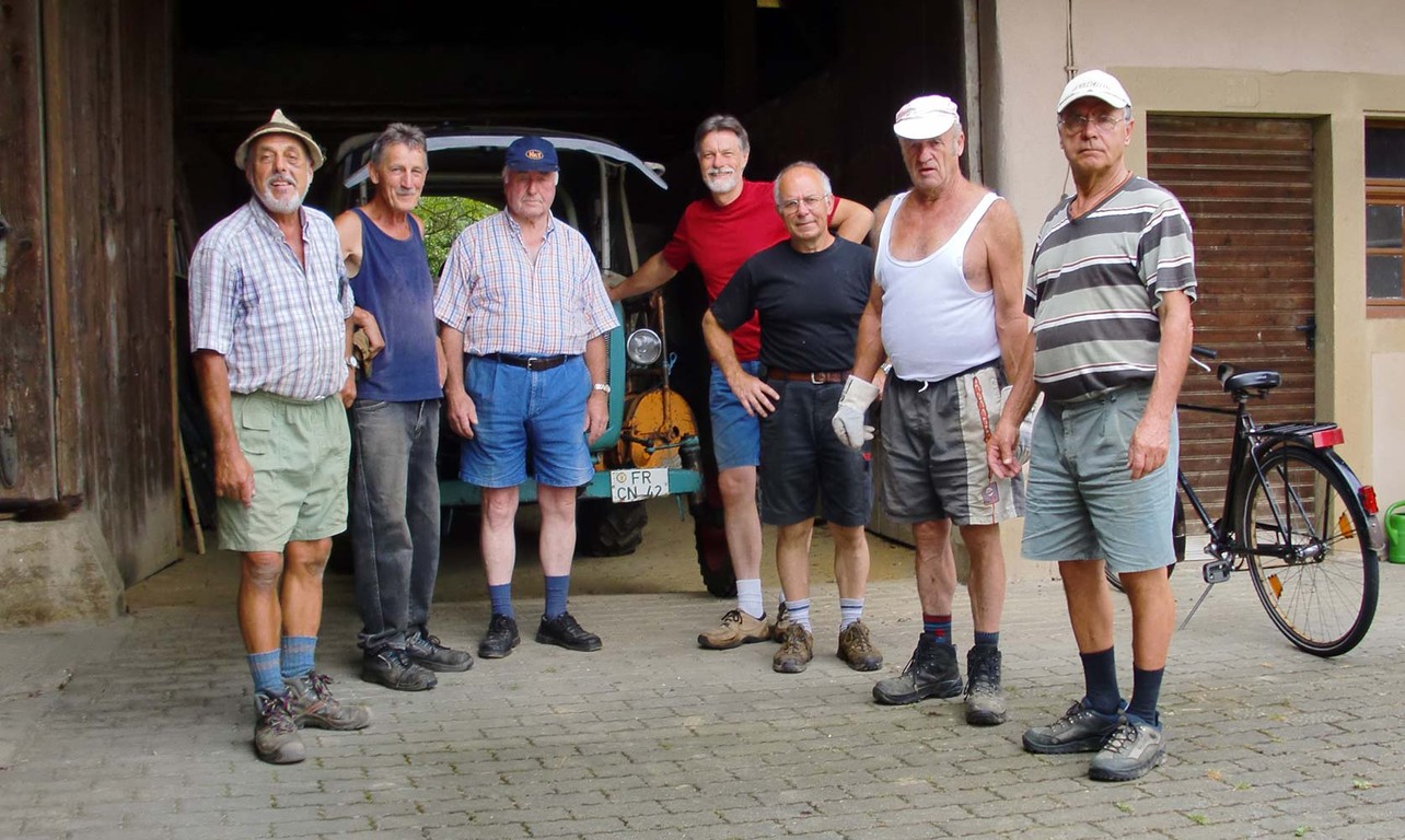 Der Aufbau beginnt mit dem Abholen des Materials