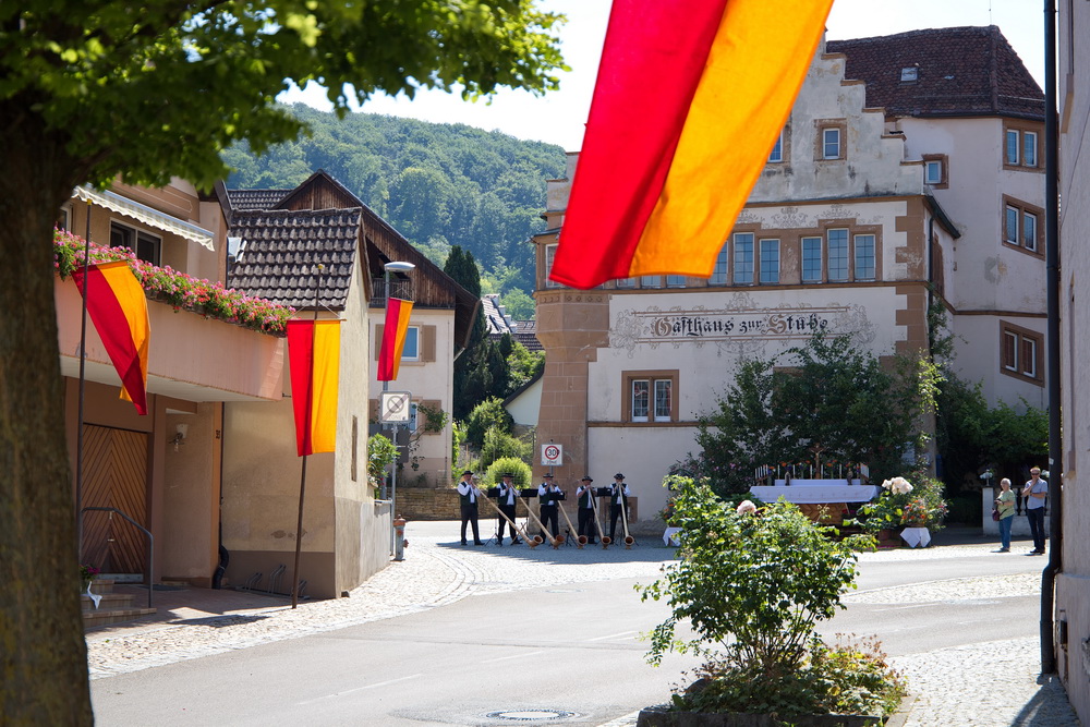 Albhornbläser an der Stube